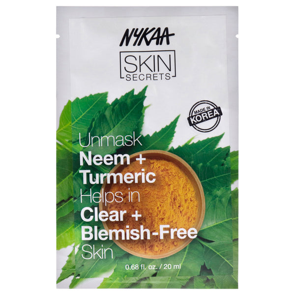 Nykaa Naturals Skin Secrets Sheet Mask - Neem and Turmeric by Nykaa Naturals for Women - 1 Pc Mask