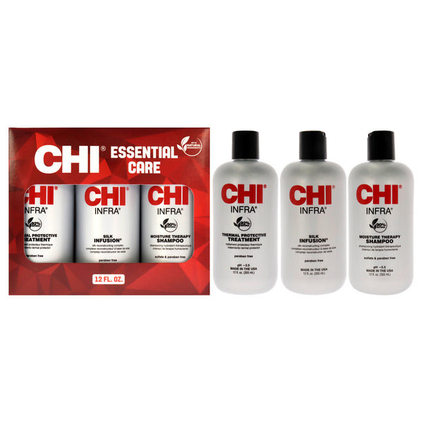 CHI CHI Infra Trio Kit by CHI for Unisex - 3 Pc 12oz CHI Silk Infusion, 12oz CHI Infra Shampoo, 12oz CHI Infra Treatment