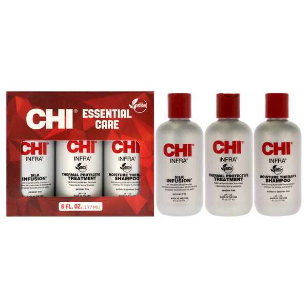 CHI CHI Infra Trio Kit by CHI for Unisex - 3 Pc 6oz CHI Silk Infusion, 6oz CHI Infra Shampoo, 6oz CHI Infra Treatment