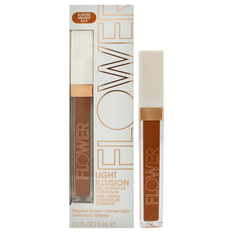 Flower Beauty Light Illusion Full Coverage Concealer - D3.5 Almond by Flower Beauty for Women - 0.2 oz Concealer