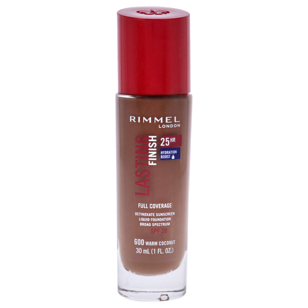 Rimmel London Lasting Finish 25Hr Full Coverage Foundation SPF 20 - 600 Warm Coconut by Rimmel London for Women - 1 oz Foundation