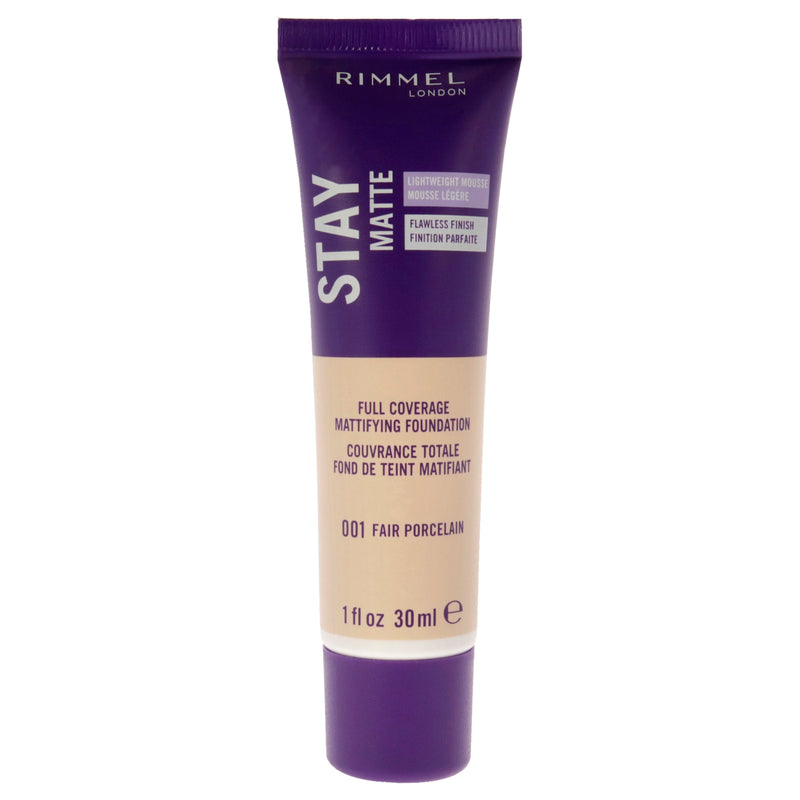 Rimmel London Stay Matte Lightweight Mousse Foundation - 001 Fair Porcelain by Rimmel London for Women - 1 oz Mousse Foundation