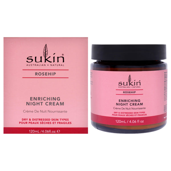 Sukin Rosehip Enriching Night Cream by Sukin for Women - 4.06 oz Cream