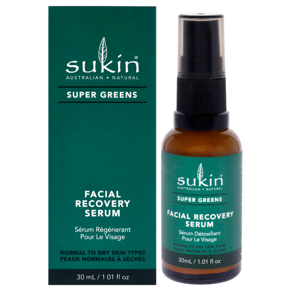 Sukin Super Greens Facial Recovery Serum by Sukin for Women - 1 oz Serum