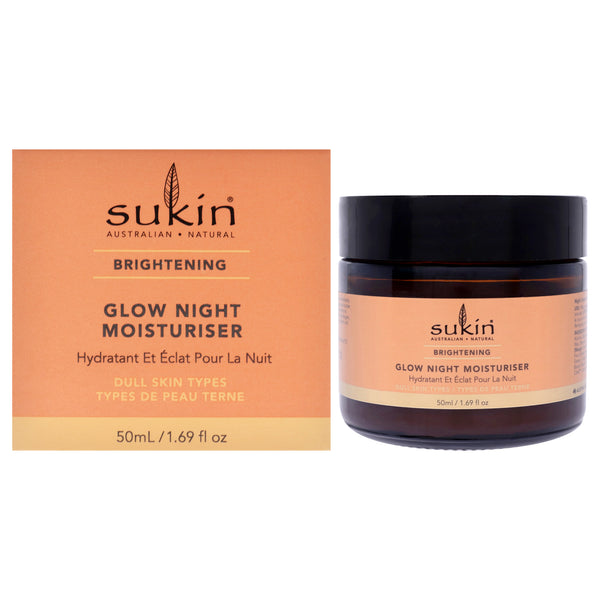 Sukin Brightening Glow Night Moisturiser by Sukin for Women - 1.69 oz Moisturizer