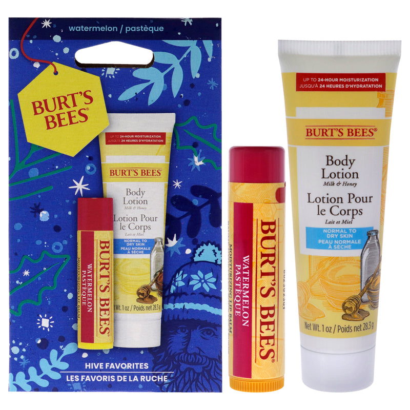 Burt's Bees Burts Bees Hive Favorites Watermelon Gift by Burts Bees - 2 Pc 0.15oz Watermelon Lip Balm, 1oz Body Lotion