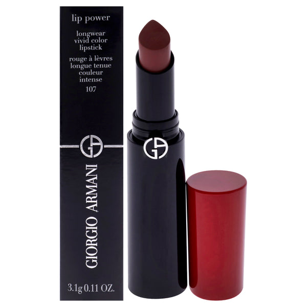 Giorgio Armani Lip Power Longwear Vivid Color Lipstick - 107 Sensual by Giorgio Armani for Women - 0.11 oz Lipstick