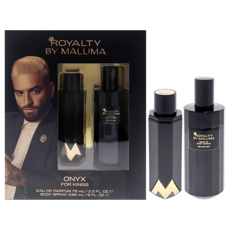 Royalty By Maluma Onyx by Royalty By Maluma for Men - 2 Pc Gift Set 2.5oz EDP Spray, 8oz Body Spray