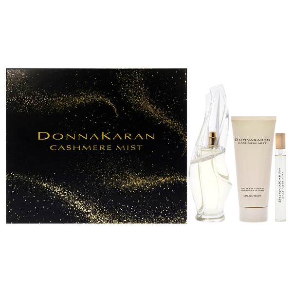 Donna Karan Cashmere Mist by Donna Karan for Women - 3 Pc Gift Set 3.4oz EDP Spray, 0.34oz EDP Spray, 3.4oz Body Lotion