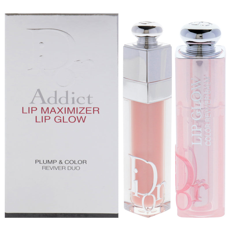 Dior Addict Lip Maximizer and Lip Glow Duo by Christian Dior for Women - 2 Pc 0.20oz Dior Addict Lip Maximizer - 001 Pink , 0.11oz Dior Addict Lip Glow - 001 Pink