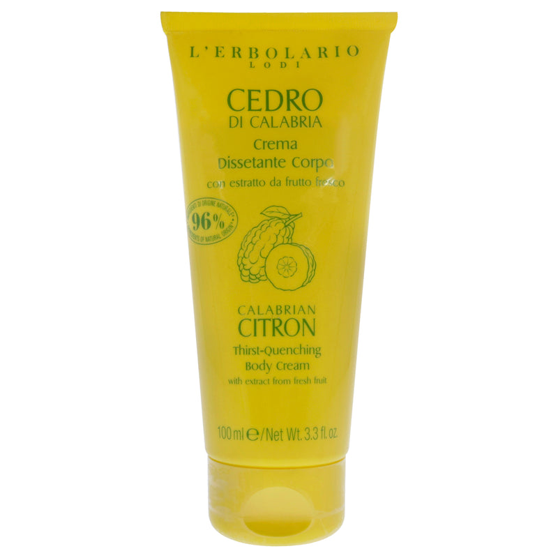 LErbolario Thrist-Quenching Body Cream - Calabrian Citron by LErbolario for Unisex - 3.3 oz Body Cream