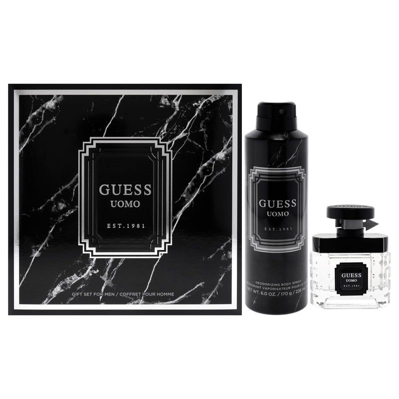 Guess Guess Uomo by Guess for Men - 2 Pc Gift Set 1.7oz EDT Spray, 6oz Deodorizing Body Spray