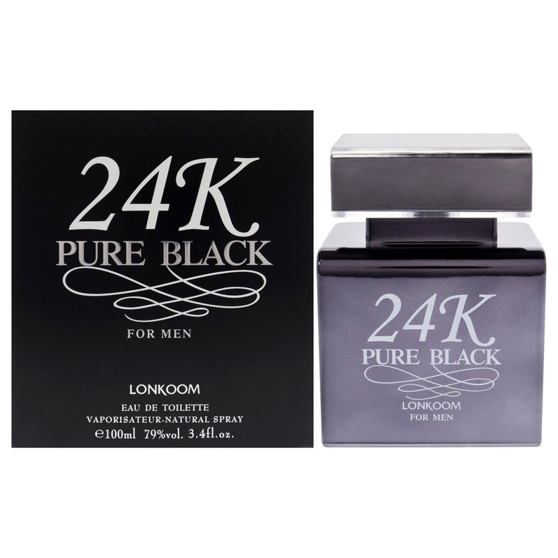 Lonkoom 24K Pure Black by Lonkoom for Men - 3.4 oz EDT Spray