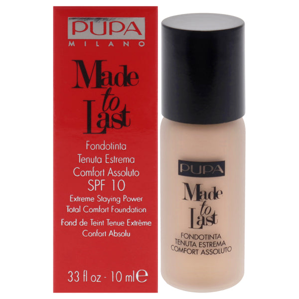 Pupa Milano Made to Last Extreme Staying Power Foundation SPF 10 - 030 Porcelain by Pupa Milano for Women - 0.33 oz Foundation