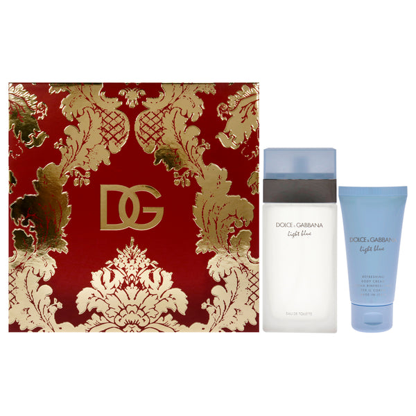 Dolce & Gabbana Light Blue by Dolce and Gabbana for Women - 2 Pc Gift Set 3.3oz EDT Spray, 1.7oz Body Cream