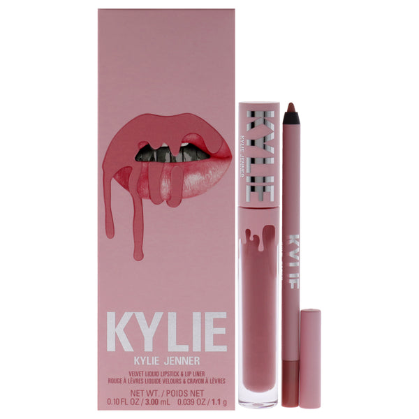 Kylie Cosmetics Velvet Lip Kit - 705 Charm by Kylie Cosmetics for Women - 2 Pc 0.10oz Velvet Liquid Lipstick, 0.039oz Lip Liner