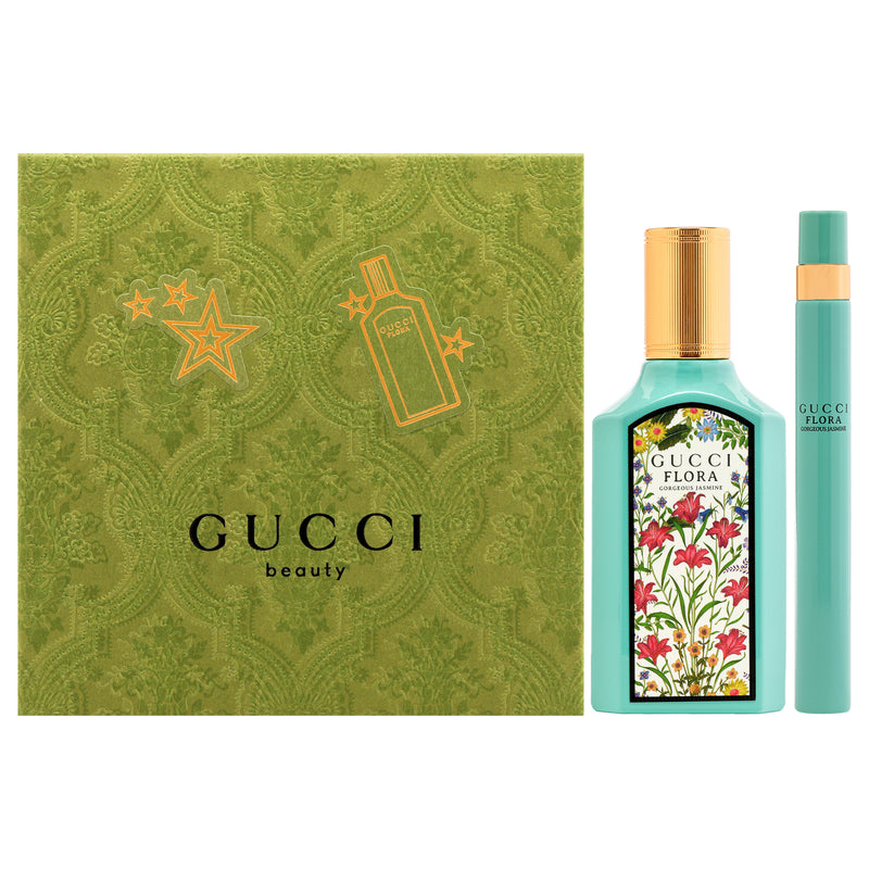 Gucci Flora Gorgeous Jasmine by Gucci for Women - 2 Pc Gift Set 1.6oz EDP Spray, 0.33oz EDP Spray