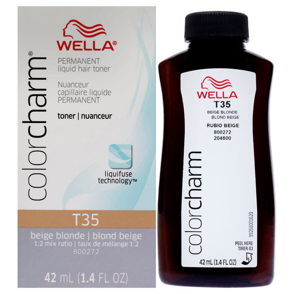 Wella Color Charm Permanent Liquid Toner -T35 Beige Blonde by Wella for Women - 1.4 oz Toner