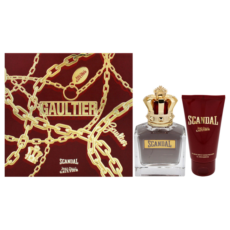 Jean Paul Gaultier Scandal by Jean Paul Gaultier for Men - 2 Pc Gift Set 3.4oz EDT Spray, 2.5oz Shower Gel