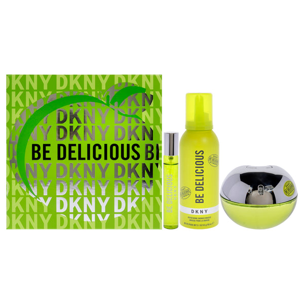 Donna Karan DKNY Be Delicious by Donna Karan for Women - 3 Pc Gift Set 3.4oz EDP Spray, 0.5oz EDP Spray, 5.1oz Shower Mousse