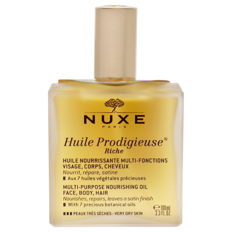 Nuxe Huile Prodigieuse Riche Multi-Purpose Nourishing Oil by Nuxe for Unisex - 3.3 oz Oil