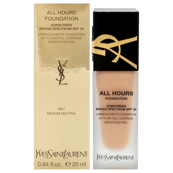 Yves Saint Laurent All hours Foundation SPF 30 - MN7 Medium Neutral by Yves Saint Laurent for Women - 0.84 oz Foundation