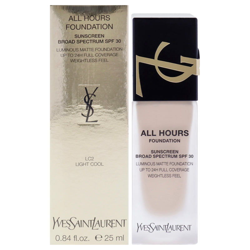 Yves Saint Laurent All Hours Foundation SPF 30 - LC2 Light Cool by Yves Saint Laurent for Women - 0.84 oz Foundation