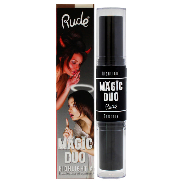 Rude Cosmetics Magic Duo Highlight and Contour - Medium by Rude Cosmetics for Women - 2 x 0.15 oz Highlight and Contour