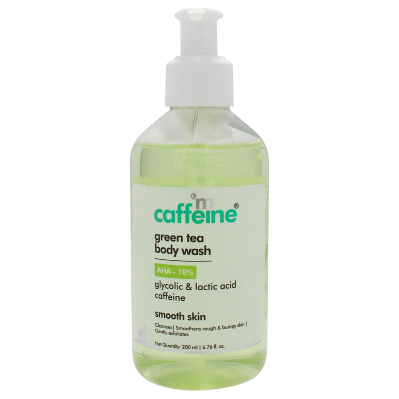 mCaffeine Green Tea Body Wash with AHA -10 Percent by mCaffeine for Unisex - 6.76 oz Body Wash