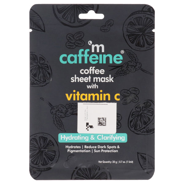 mCaffeine Coffee Sheet Mask with Vitamin C by mCaffeine for Unisex - 0.7 oz Mask