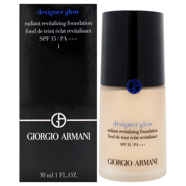 Giorgio Armani Designer Glow Radiant Revitalizing Foundation SPF 15 PA Plus - 1 by Giorgio Armani for Women - 1 oz Foundation