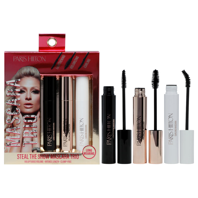 Paris Hilton Cosmetics Steal The Show Mascara Trio by Paris Hilton Cosmetics for Women - 3 Pc 0.27oz Lengthening Mascara, 0.27oz Volumizing Mascara, 0.27oz Curling Mascara