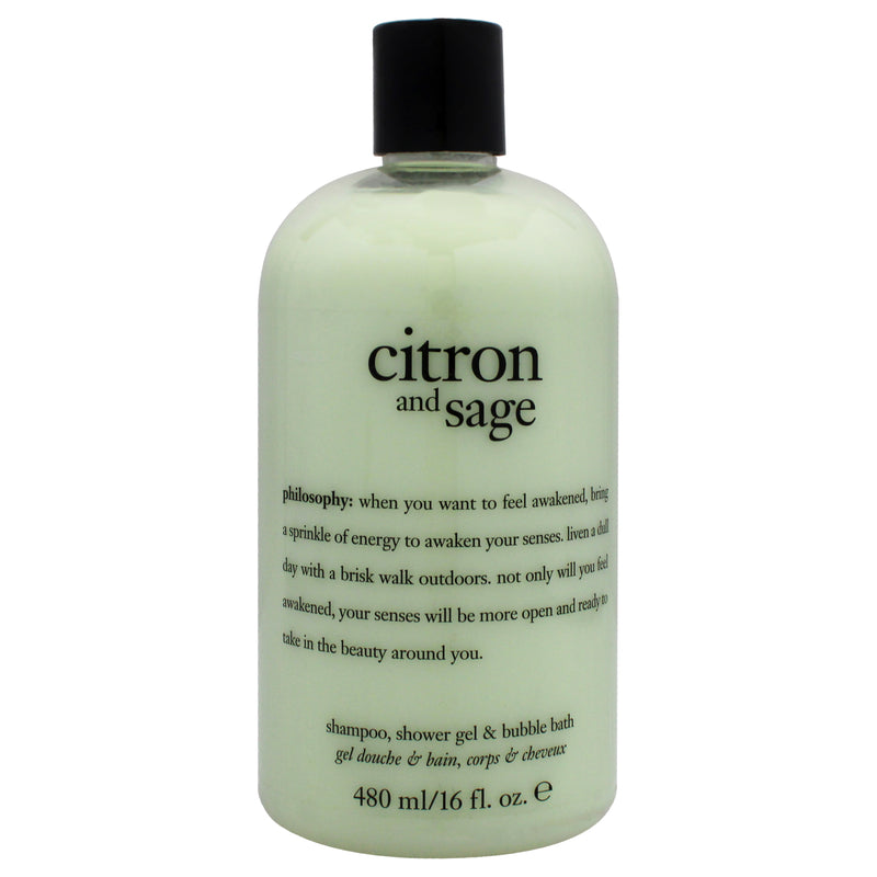 Philosophy Citron and Sage by Philosophy for Unisex - 16 oz Shampoo, Shower Gel and Bubble Bath