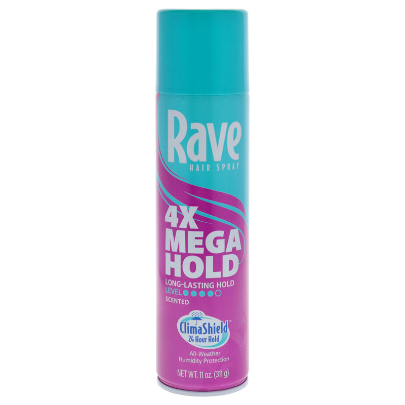 Rave 4X Mega Scented Aerosol Hairspray by Rave for Unisex - 11 oz Hair Spray