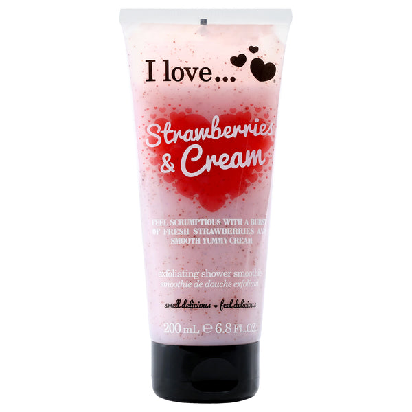 I Love Cosmetics Exfoliating Shower Smoothie - Strawberries and Cream by I Love Cosmetics for Women - 6.8 oz Exfoliator