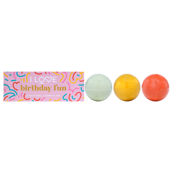 I Love Cosmetics Birthday Fun Bath Fizzer Pack by I Love Cosmetics for Women - 3 x 5.30 oz Bath Bombs