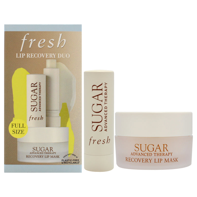 Fresh Lip Recovery Duo by Fresh for Women - 2 Pc 0.07oz Sugar Advanced Therapy Lip Treatment, 0.35oz Sugar Advanced Therapy Recovery Lip Mask