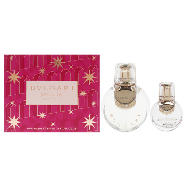 Bvlgari Omnia Crystalline by Bvlgari for Women - 2 Pc Gift Set 3.4oz EDT Spray, 0.5oz EDT Spray