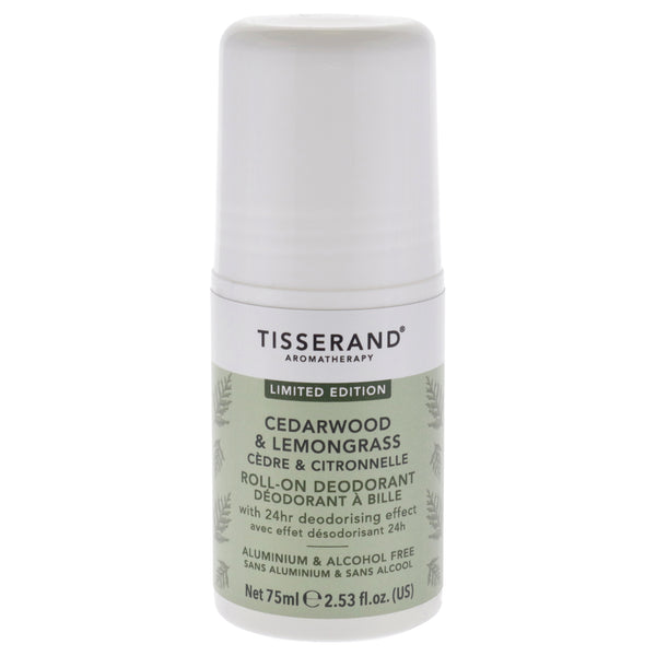 Tisserand Roll-On Deodorant - Cedarwood and Lemongrass by Tisserand for Unisex - 2.53 oz Deodorant Roll-On