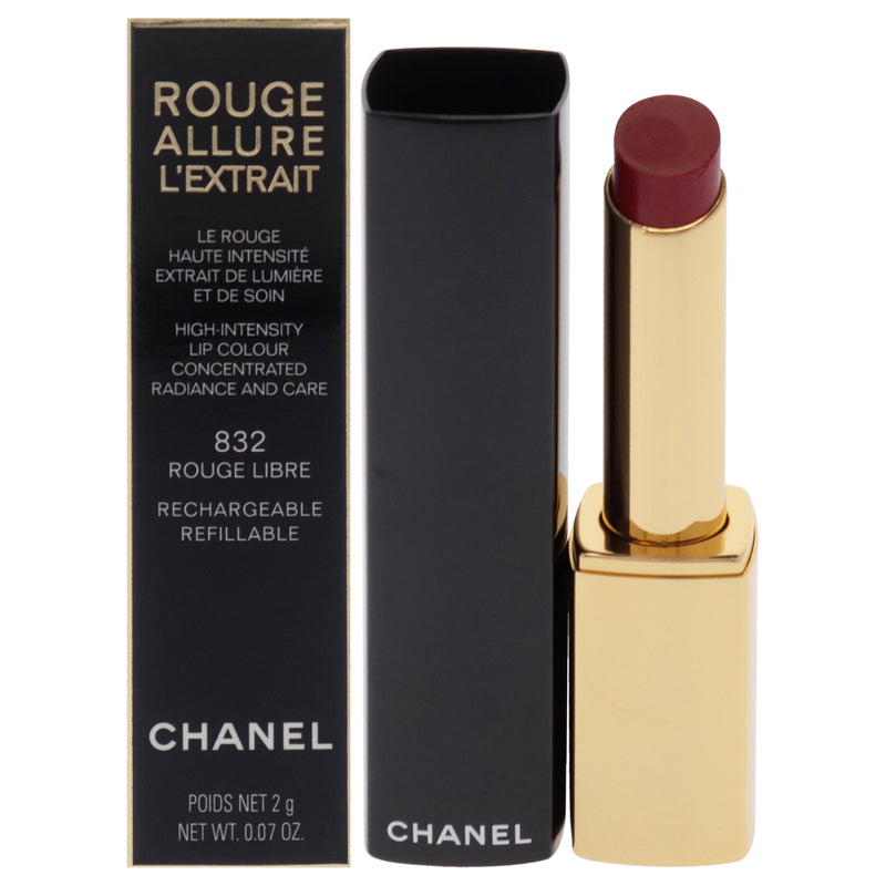 Chanel Rouge Allure Lextrait Lipstick - 832 Rouge Libre by Chanel for Women - 0.07 oz Lipstick (Refillable)