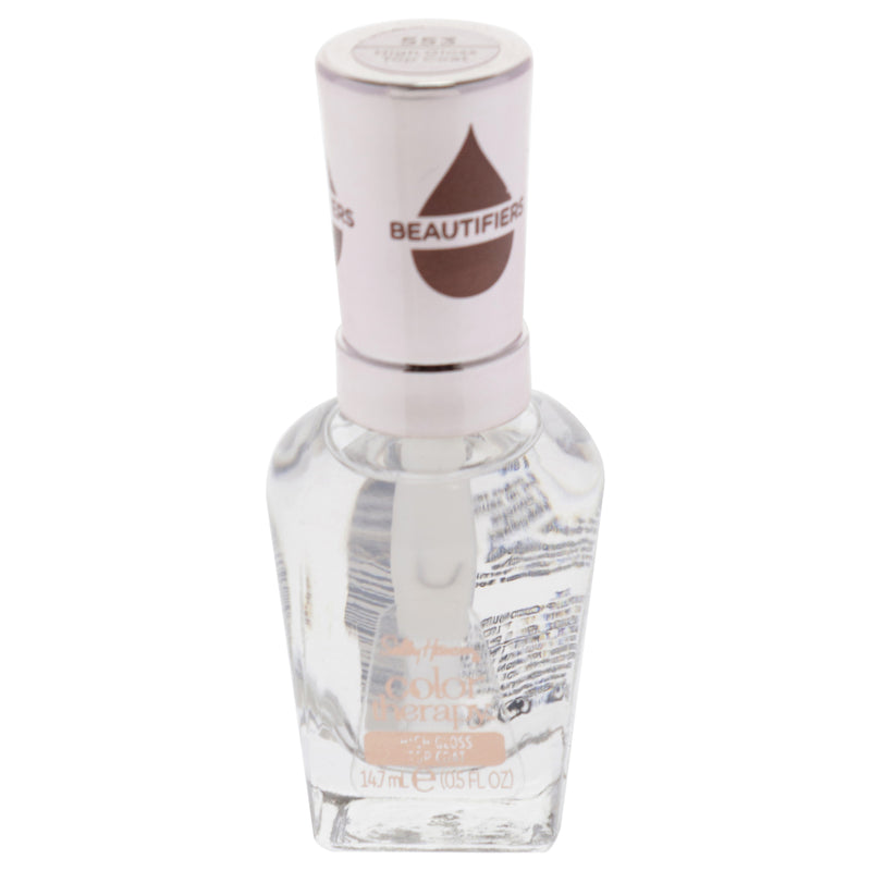 Sally Hansen Color Therapy Beautifiers High Gloss Top Coat - 553 Clear by Sally Hansen for Women - 0.5 oz Nail Polish