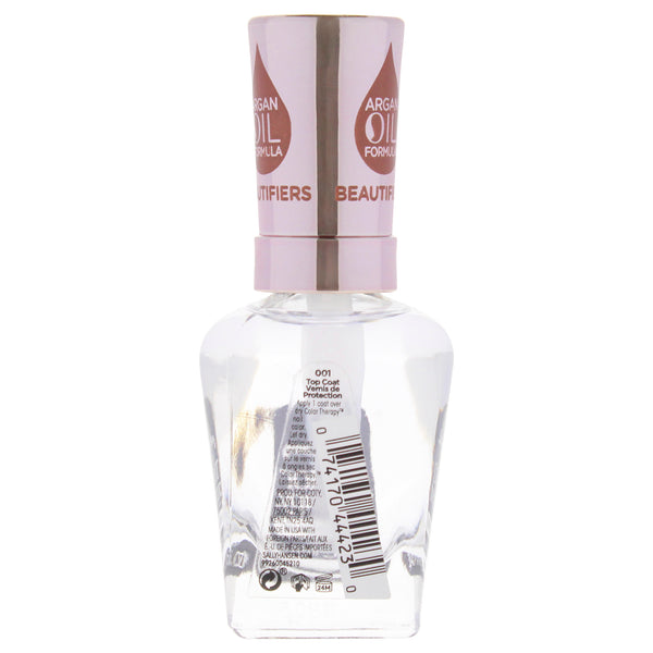 Sally Hansen Color Therapy Beautifiers Argan Oil Top Coat - 001 Clear by Sally Hansen for Women - 0.5 oz Nail Polish