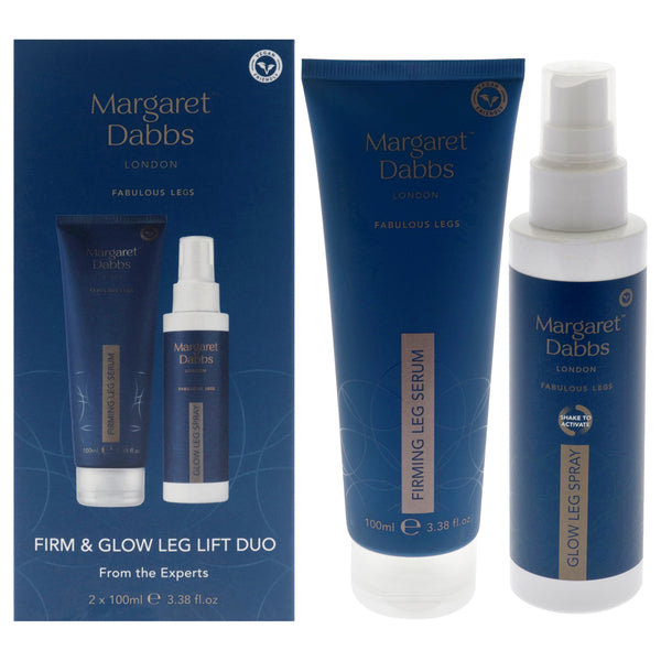 Margaret Dabbs Firm and Glow Leg Lift Duo by Margaret Dabbs for Unisex - 2 Pc 3.38oz Firming Leg Serum, 3.38oz Glow Leg Spray