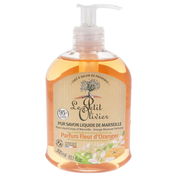 Pure Marseille Liquid Soap - Orange Blossom Perfume by Le Petit Olivier for Women - 10.1 oz Soap