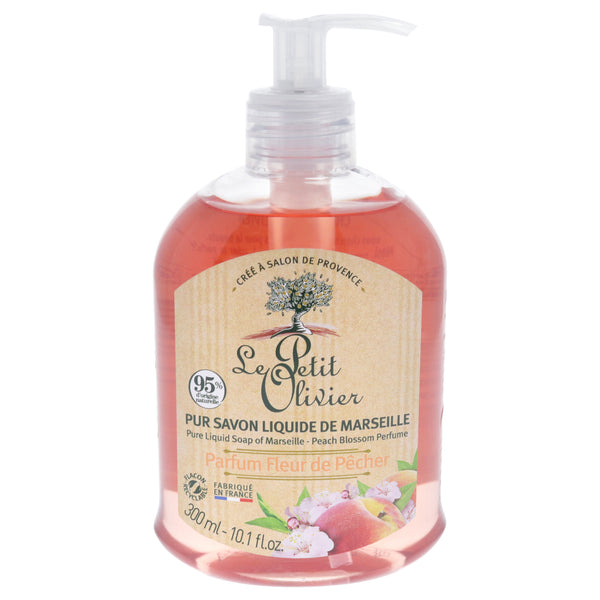 Pure Marseille Liquid Soap - Peach Blossom Perfume by Le Petit Olivier for Women - 10.1 oz Soap