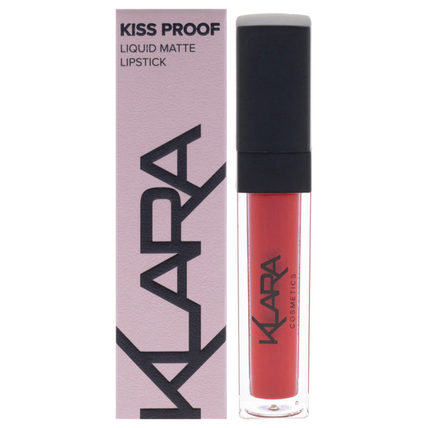 Kiss Proof Lipstick Liquid Matte - 5 Flaming Red by Klara for Women - 0.27 oz Lipstick