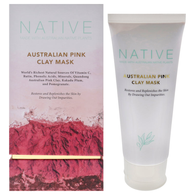 Native Australian Pink Clay Mask by Klara for Women - 3.38 oz Mask