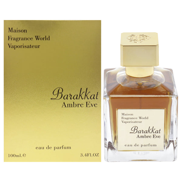 Fragrance World Maison Barakkat Amber Eve by Fragrance World for Unisex - 3.4 oz EDP Spray