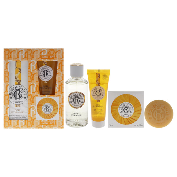 Bois Dorange by Roger & Gallet for Unisex - 3 Pc Gift Set 3.3oz Wellbeing Fragrant Water, 1.7oz Wellbeing Soap, 1.6oz Wellbeing Shower Gel