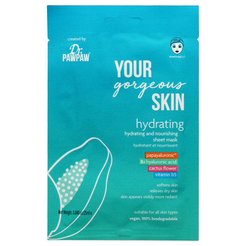 Your Gorgeous Skin Hydrating Sheet Mask by Dr. PawPaw for Unisex - 0.84 oz Mask